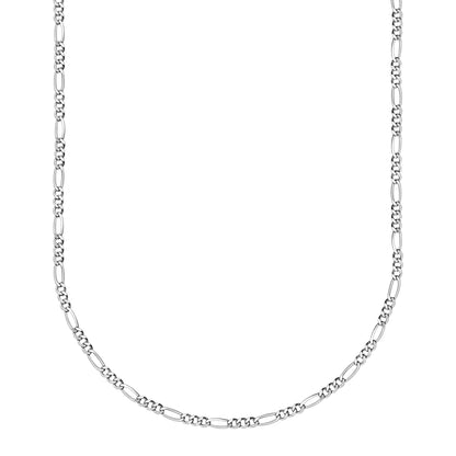 10K White Gold Figaro Link Chain