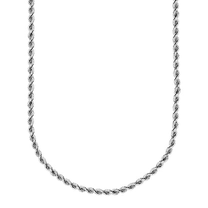 10K White Gold Rope Chain