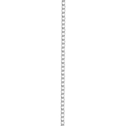 14K White Gold Curb Link Anklet