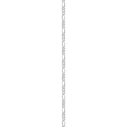 18K White Gold Figaro Link Anklet