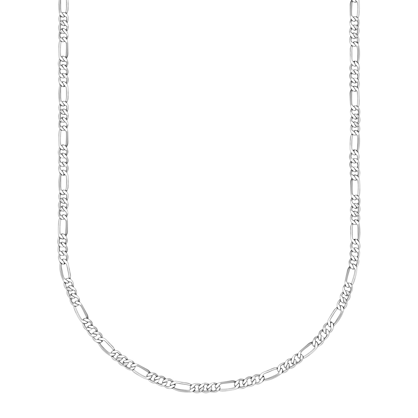 14K White Gold Figaro Link Chain