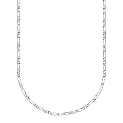 10K White Gold Figaro Link Chain