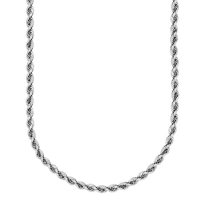 10K White Gold Rope Chain
