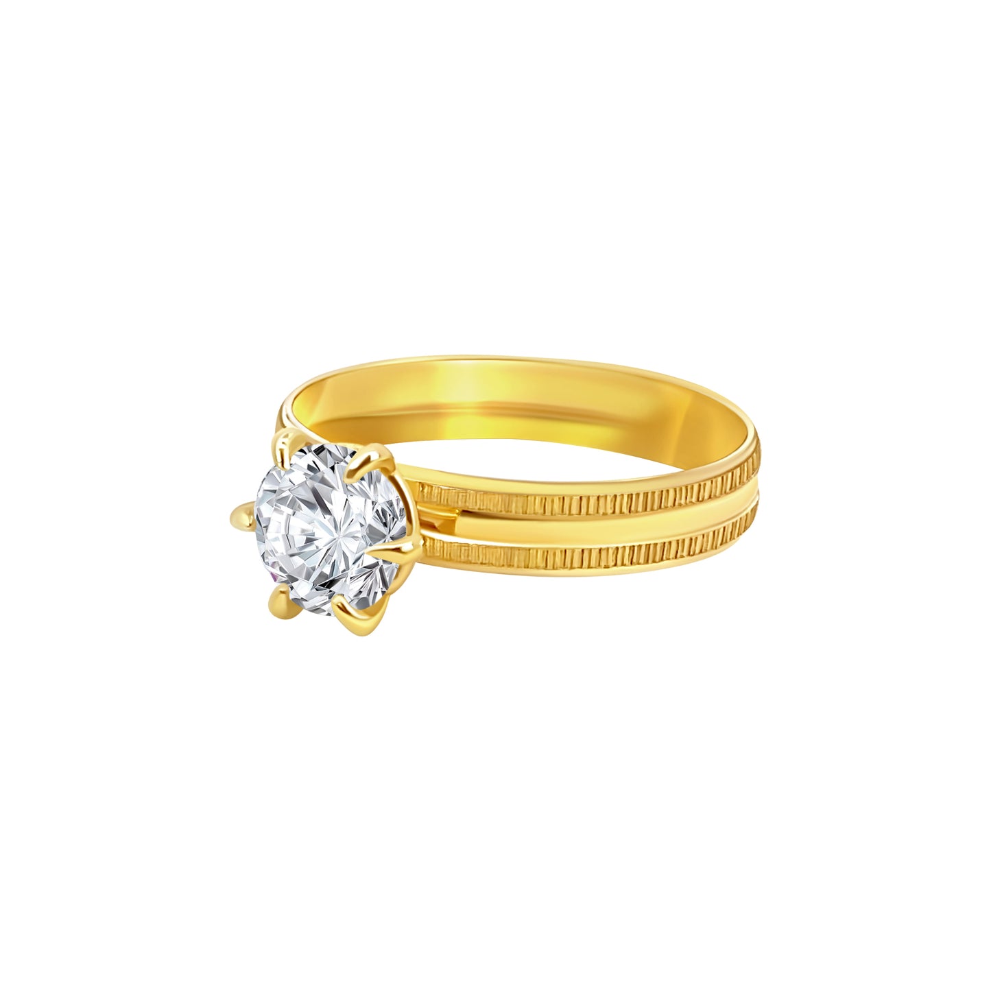 Gold Solitaire Stone Ring