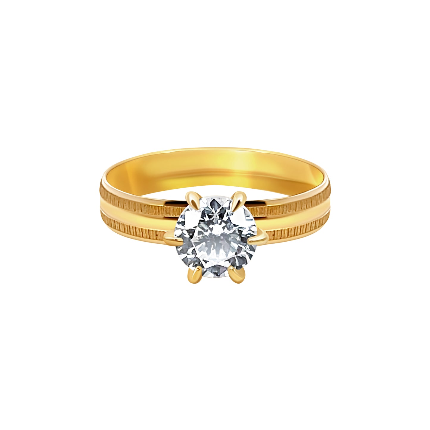 Gold Solitaire Stone Ring