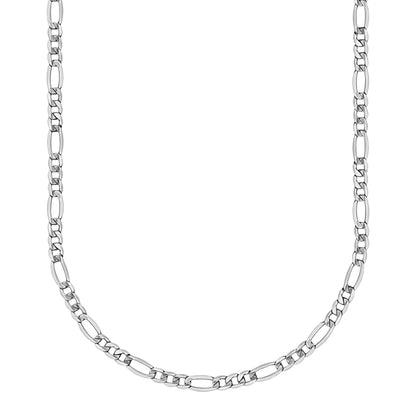 10K White Gold Figaro Link Chain