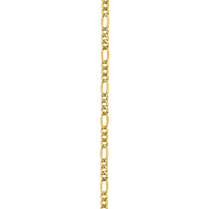 14K Yellow Gold Figaro Link Anklet