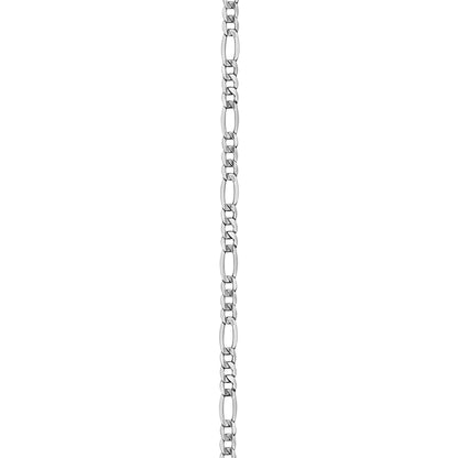 18K White Gold Figaro Link Anklet