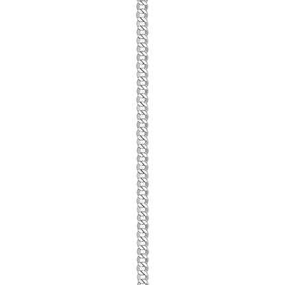 14K White Gold Curb Link Anklet