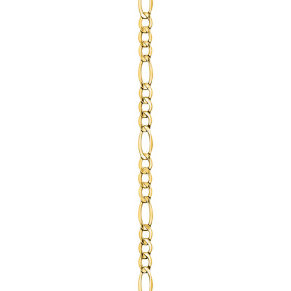 14K Yellow Gold Figaro Link Anklet