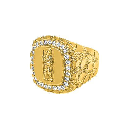 Saint Jude Gold Nugget Sytle Ring