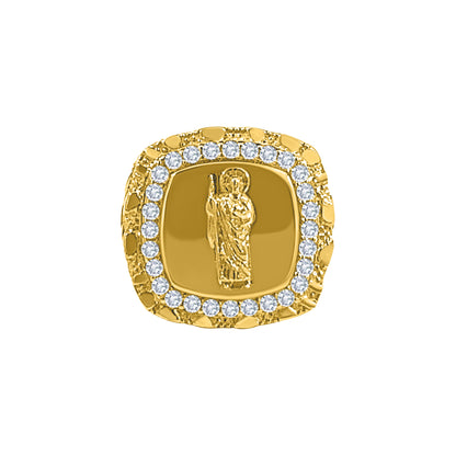 Saint Jude Gold Nugget Sytle Ring