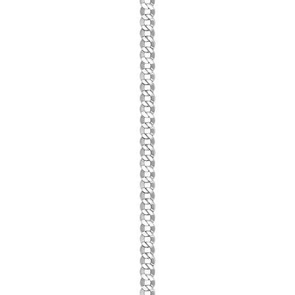 14K White Gold Curb Link Anklet