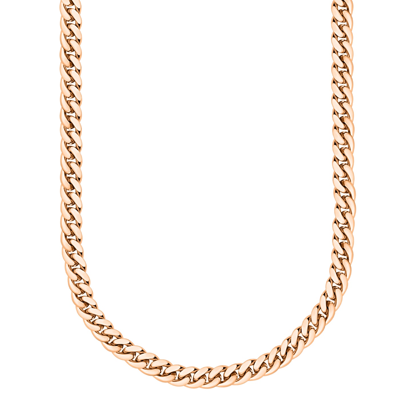 Rose Gold Finished 925 Silver Handmade Miami Cuban Link