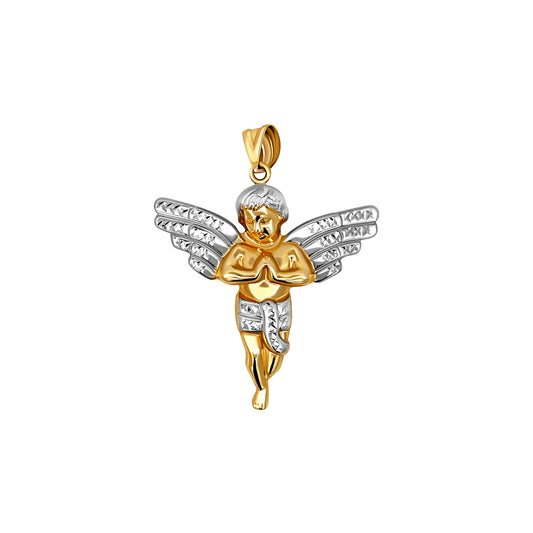 Two-Tone Gold Angel Pendant