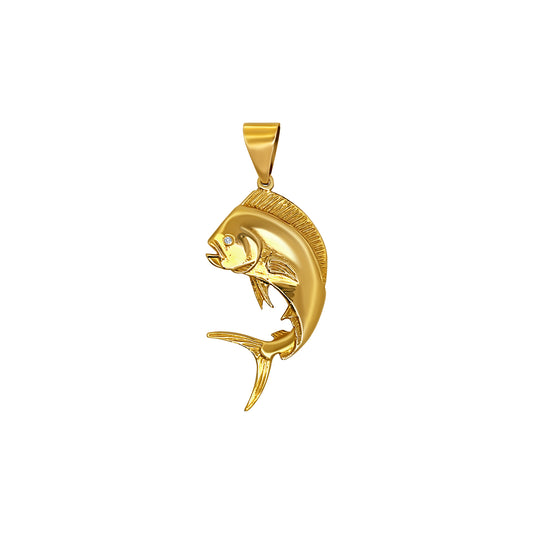 Gold Mahi Mahi Fish Pendant