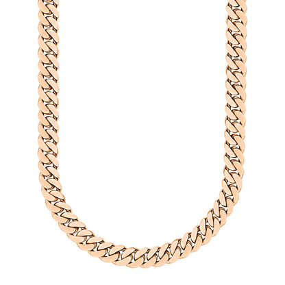 Rose Gold Finished 925 Silver Handmade Miami Cuban Link