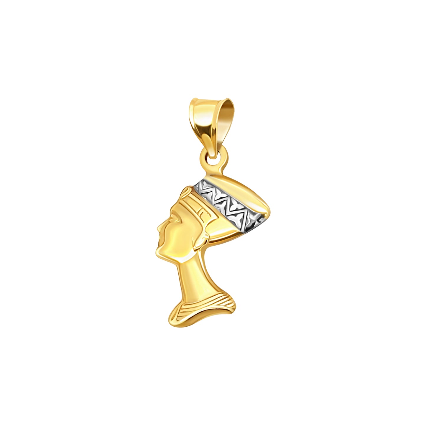 Queen Nefertiti Two-Tone Gold Pendant