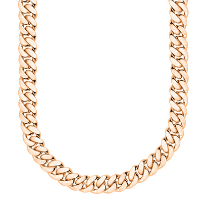 Rose Gold Finished 925 Silver Handmade Miami Cuban Link