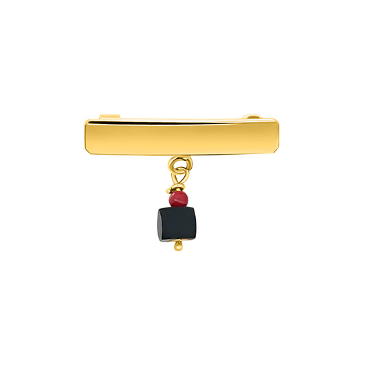 Gold Protective Pin with Azabache Charm