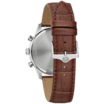 Bulova Blue Dial Leather Strap Sutton