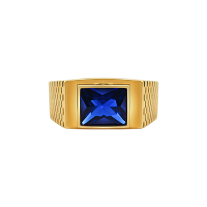 Blue Rectangle Center Stone
