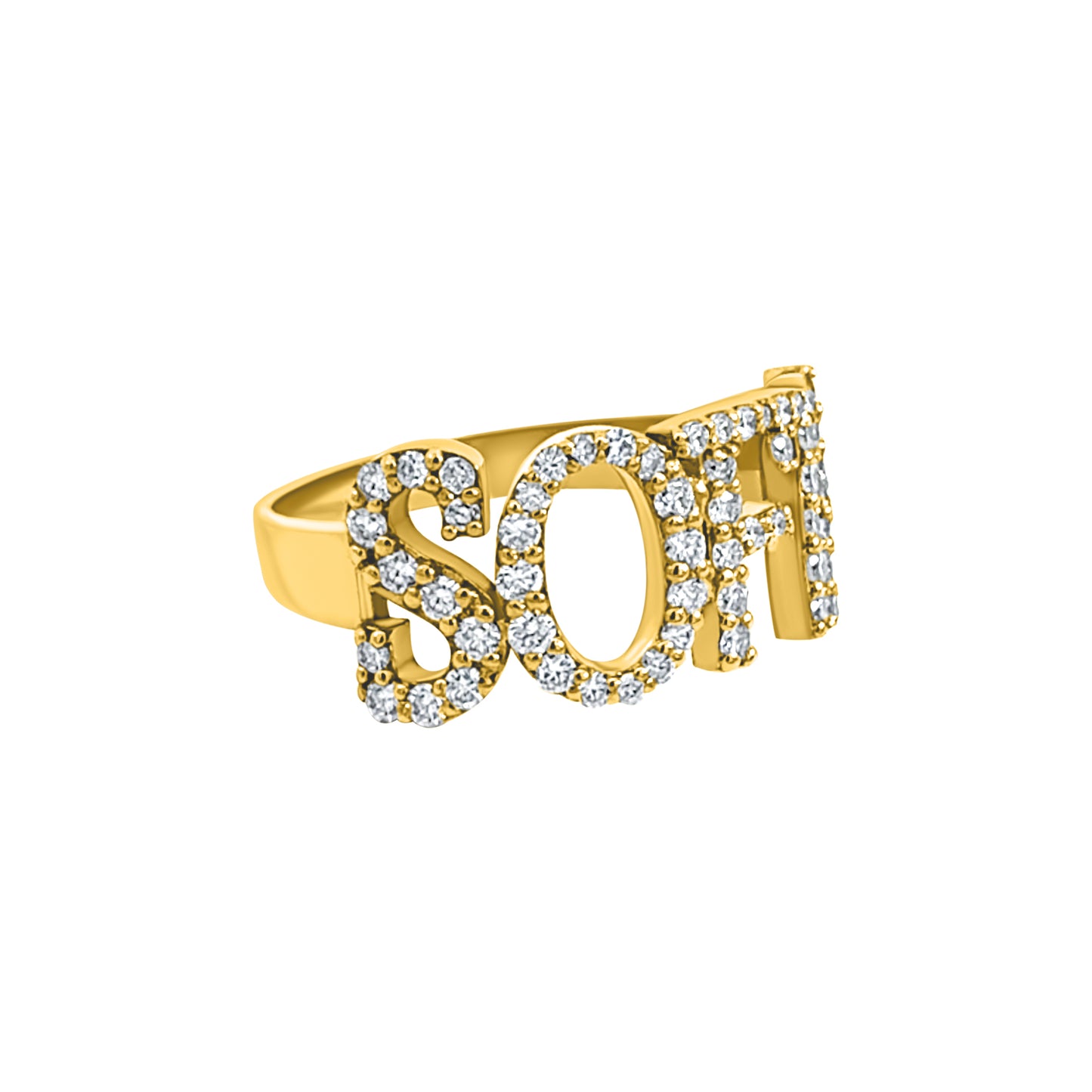 Custom Ice Ring Yellow Gold