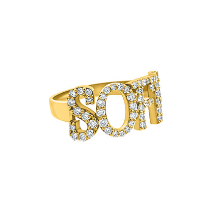 Custom Ice Ring Yellow Gold