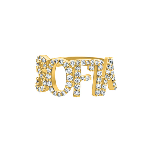 Custom Ice Ring Yellow Gold