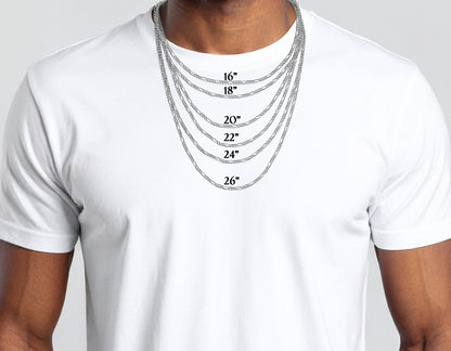 14K White Gold Figaro Link Chain