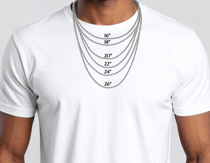 10K White Gold Rope Chain
