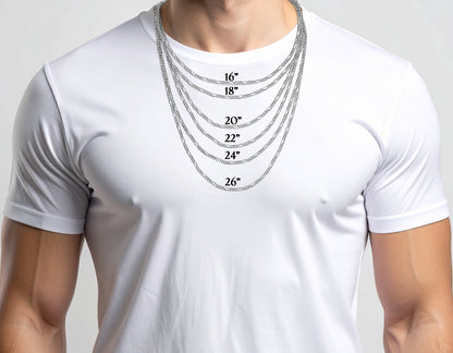 10K White Gold Figaro Link Chain