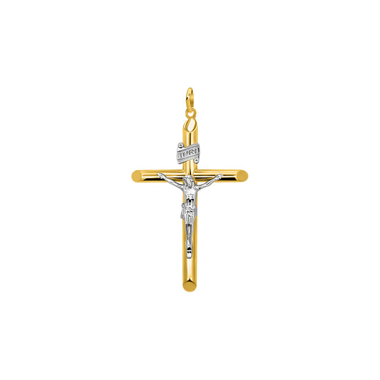 Two-Tone Gold Crucifix Pendant