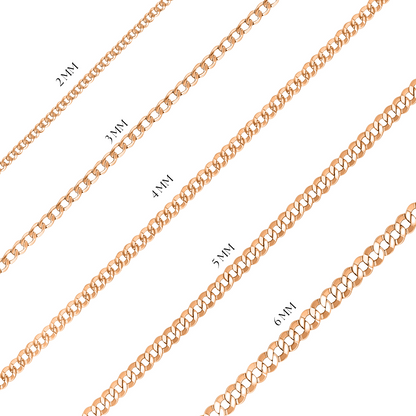 18K Rose Gold Curb Link Chain