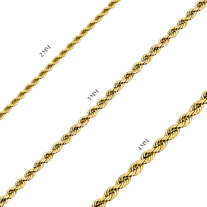 14K Yellow Gold Rope Chain
