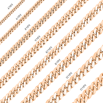 Rose Gold Finished 925 Silver Handmade Cuban Link Bracelet