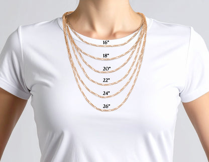 14K Rose Gold Figaro Link Chain