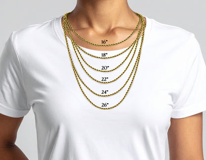 18K Yellow Gold Rope Chain