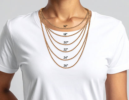 14K Rose Gold Rope Chain
