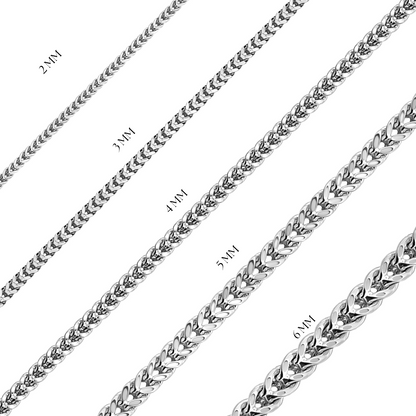 10K White Gold Franco Anklet