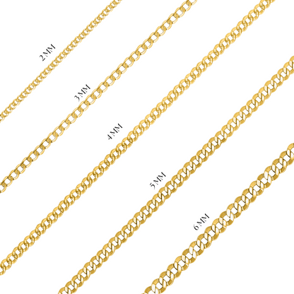 18K Yellow Gold Curb Link Anklet