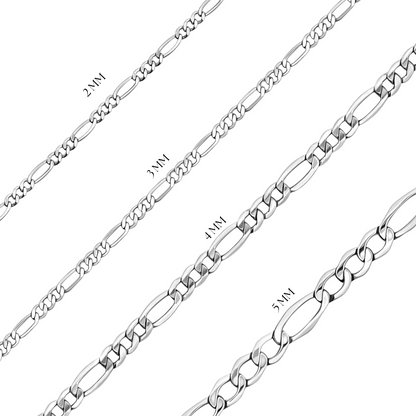10K White Gold Figaro Link Chain